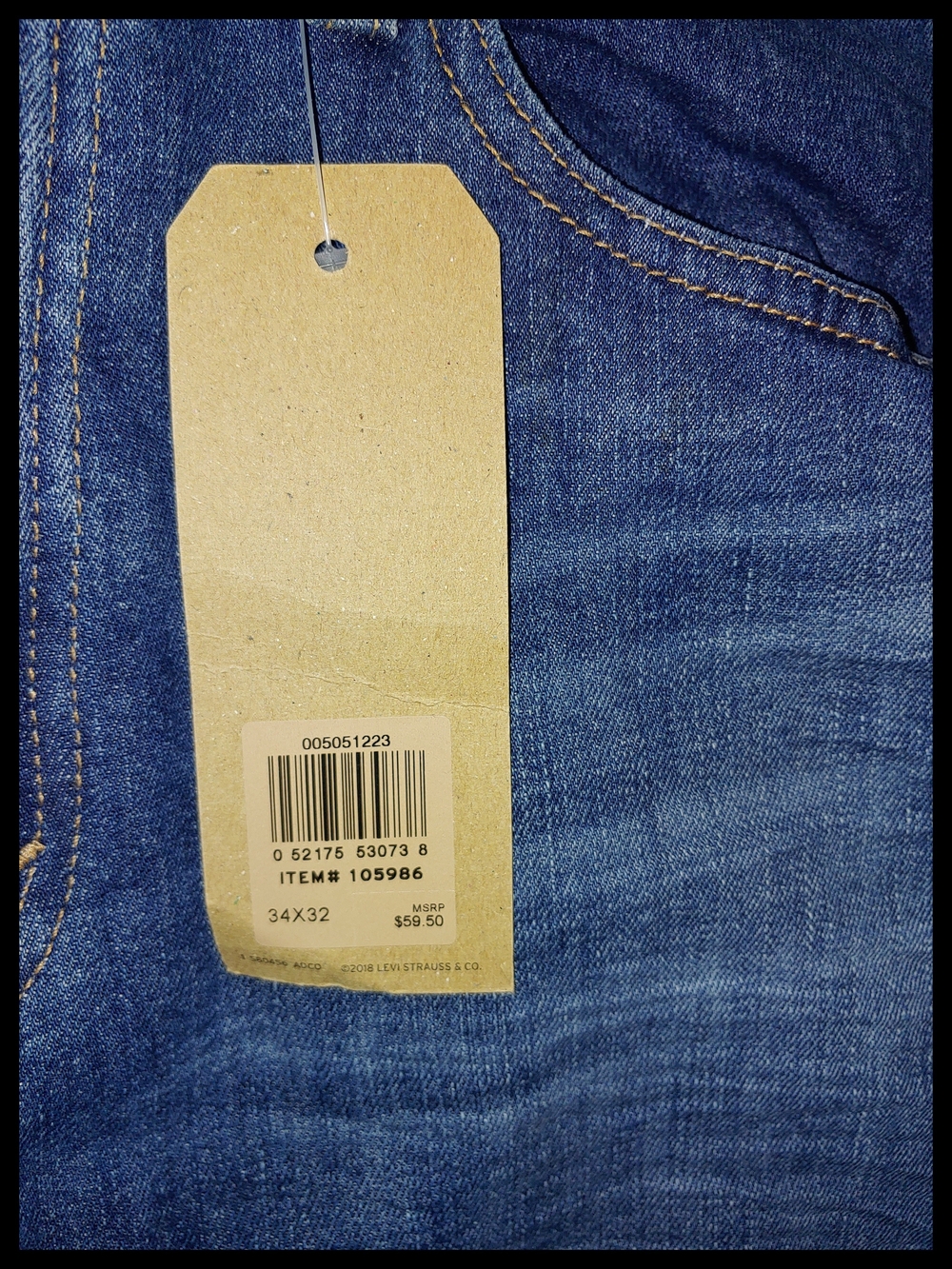 Levi's Blue 505 Stretch Regular Jeans 34x32 - Picture 5 of 5